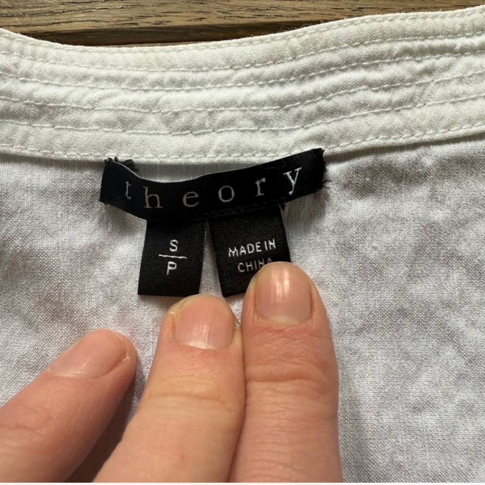 Theory White V-Neck Mini Dress Size Small - Picture 2 of 4